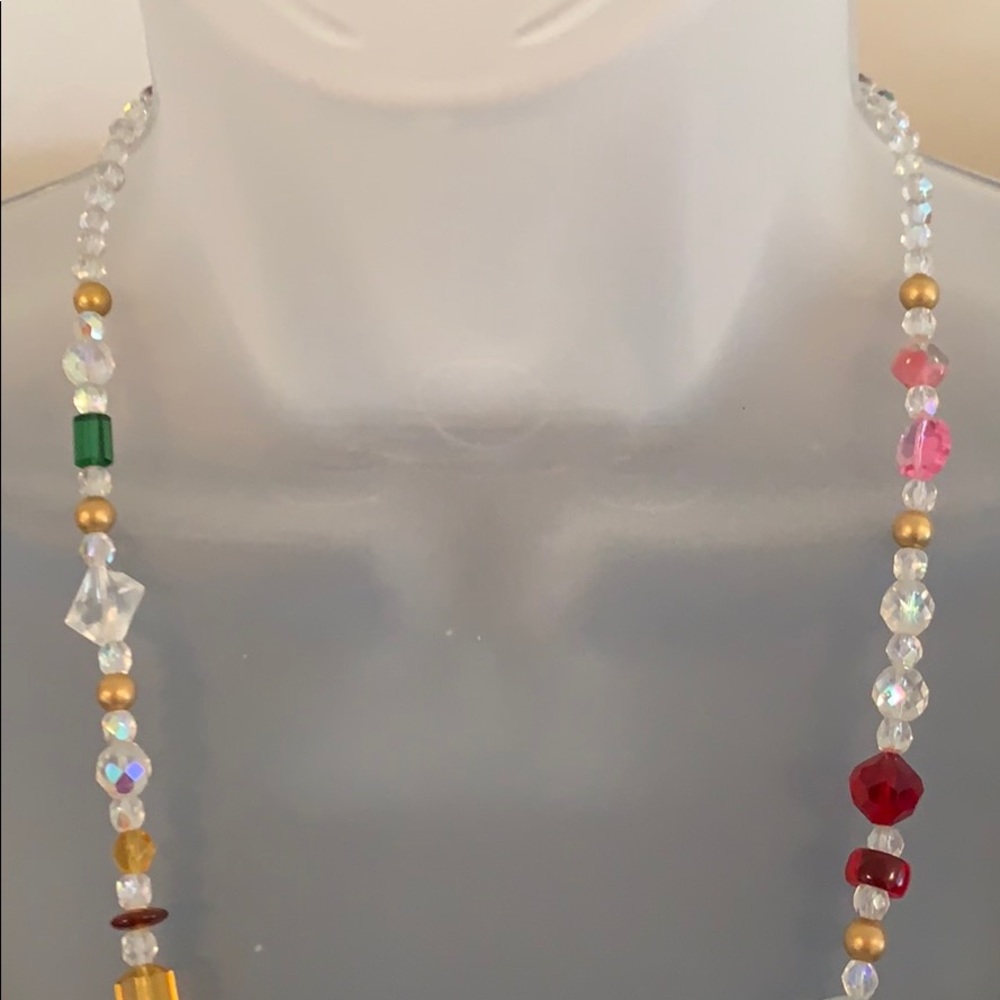 Multi-Colored And Multi-Shape Glass Bead Necklace - image 3